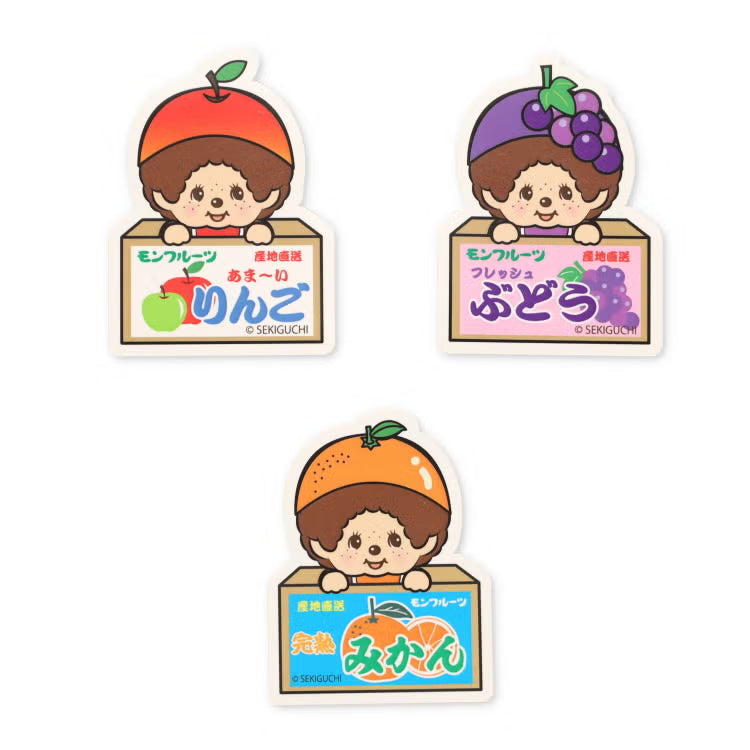 Monchhichi | Sticker Set 70x50mm (Peek-a-boo Fruit Monchhichi)