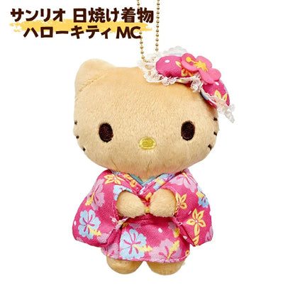 SANRIO | Hello Kitty Mascot Holder Bag Charm Plush Keychain 90×50×120mm (Sun-tanned Kimono)