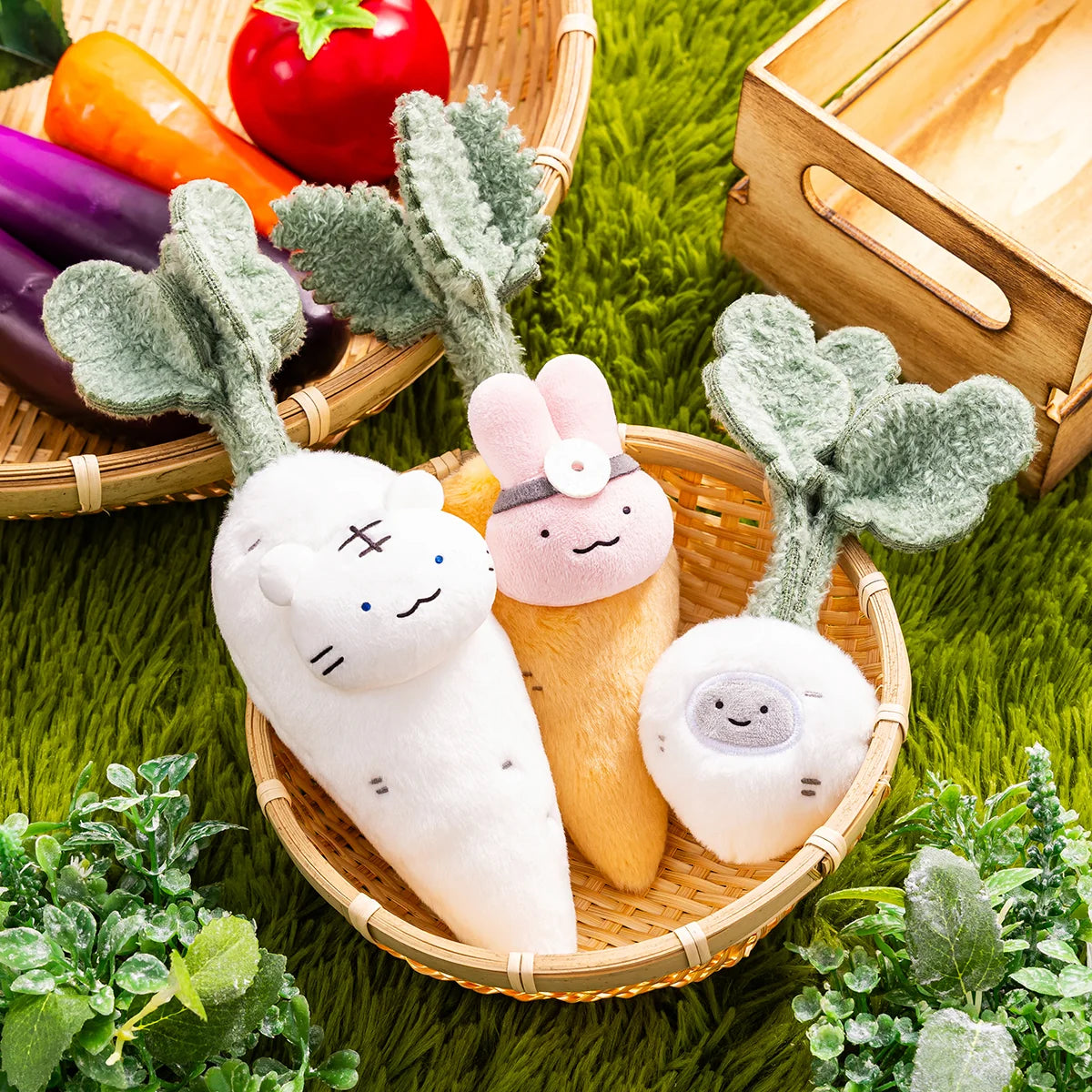 White Tiger & Black Tiger | Vegetable Mascot Holder Bag Charm Keychain 160x80x45mm (Black Tiger)