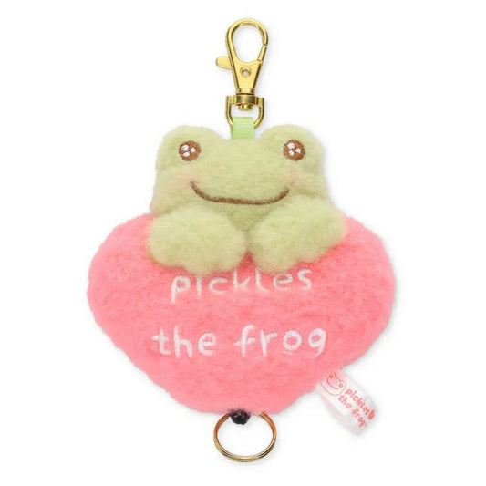 Pickles the Frog | Reel Plush Keychain Bag Charm 130×80×40mm (Smile Heart)