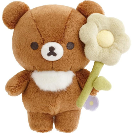 San-X | ChairoiKoguma Plush Toy Plush Doll 165×160×85mm (Basic Rilakkuma Flower)