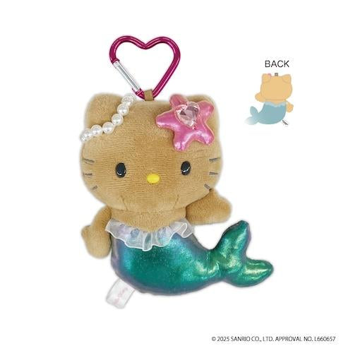 SANRIO | Hello Kitty Fantasy Dark Green Plush Mascot Keychain Bag Charm H130×W125×D55mm Vol.2 (Tan Mermaid)