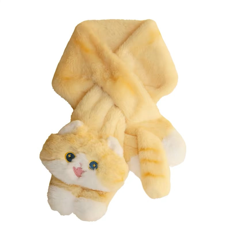Mewji♡ Fluffy Mascot Scarf 90*13Cm 妙吉猫 猫咪造型 软软茸茸可爱围巾