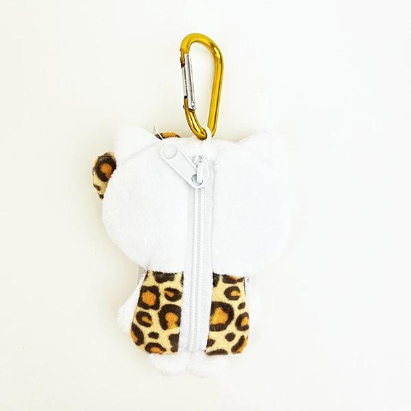 SANRIO | Hello Kitty Die-cut Outing Pouch Keychain with Carabiner H103×W76×D20mm (Leopard)