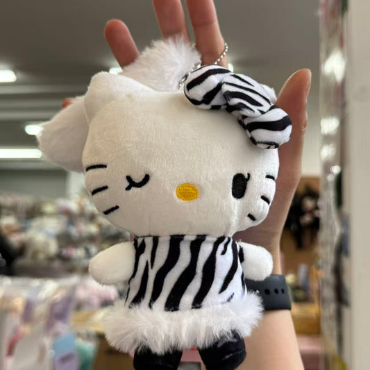 Avail x Hello Kitty | Fluffy Tail Mascot Holder Plush Keychain Bag Charm (Leopard)