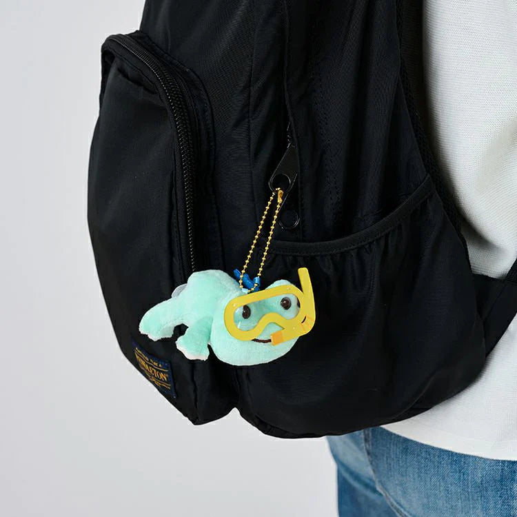 Pickles the Frog | Plush Keychain Mascot Holder H6×W9.5×D10.5cm (Sea Friends Snorkel)