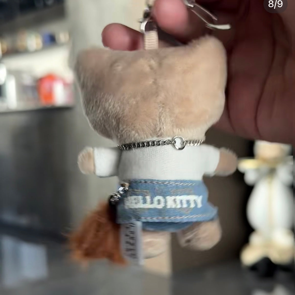 and St Me% x Sanrio Hello Kitty | Tanned Mini Mascot Holder Plush Keychain 13cm 6th Ver. (Gal Blue)