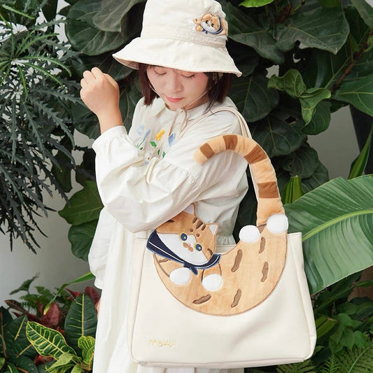 Mewji Cat Tail Tote Bag (Wh)