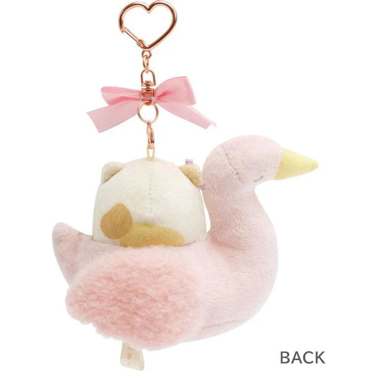 SAN-X | Sumikko Gurashi Neko Cat Plush Keychain Bag Charm Swan 80×100×75mm (Kindergarten)