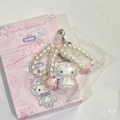 SANRIO | Secret Strap Keychain Blind Box 80×5×50mm (White Frill Design)