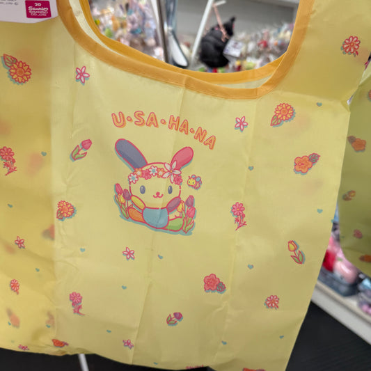 SANRIO | Usahana Plush Zipper Mascot Mini Pouch & eco-bag with Balchain (Flower)