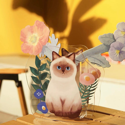 Mewji Cat Acrylic Vase Pen Stand (Bg) /