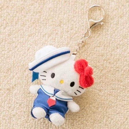 and St Me% x Sanrio Hello Kitty | Mini Mascot Holder Plush Keychain 13cm 5th Ver. (Sailor Collar)