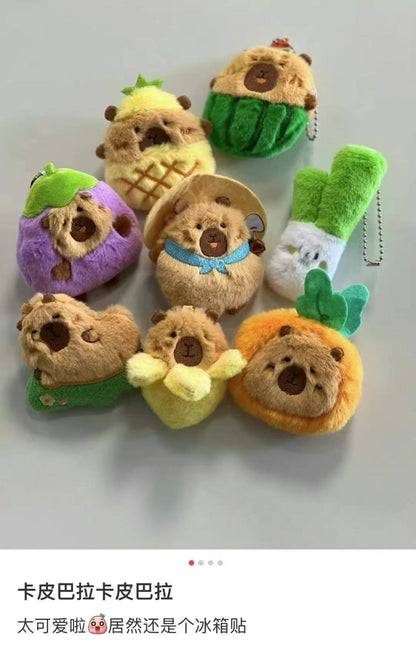 CAPYBARA | Secret Magnetic Plush Magnet & Keychain Blind Bag (Vegetable & Fruit)