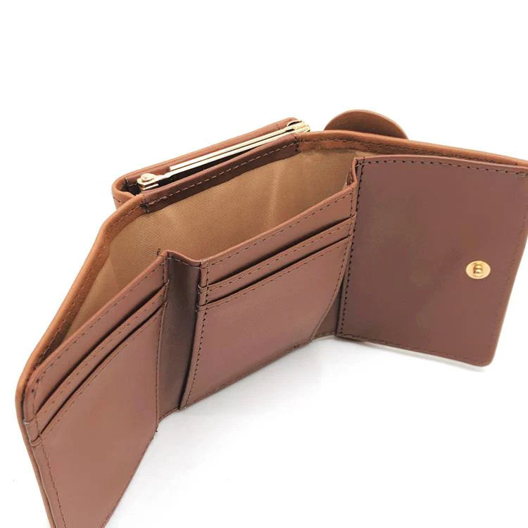 SAN-X | Rilakkuma Chairoikoguma Clasp Trifold Wallet Mini Wallet Clasp Coin Pouch 100x80x30mm