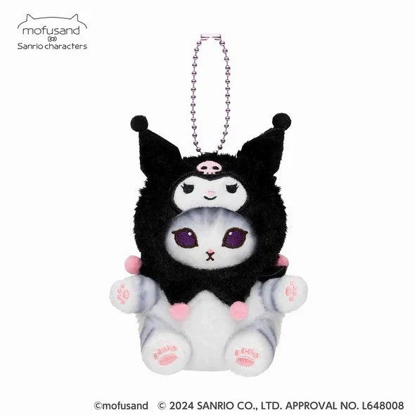 Mofusand X Sanrio | Mascot Holder Keychain Part2 Approx.13Cm 猫福 三丽鸥合作联名款 玩偶挂件/包挂/钥匙链 库洛米Kuromi