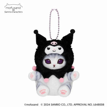 Mofusand X Sanrio | Mascot Holder Keychain Part2 Approx.13Cm 猫福 三丽鸥合作联名款 玩偶挂件/包挂/钥匙链 库洛米Kuromi
