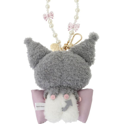 Maison de FLEUR × Sanrio characters | Kuromi Mascot Holder Bag Charm Keychain with Pearl Chain 10 x 12cm (Limited