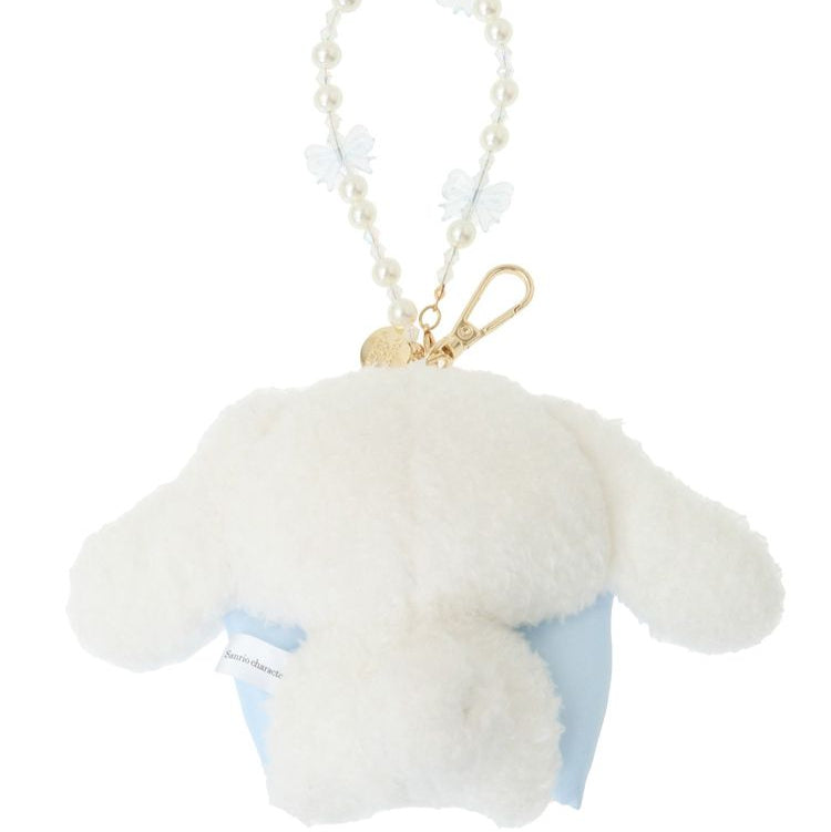 Maison de FLEUR × Sanrio characters | Cinnamoroll Mascot Holder Bag Charm Keychain with Pearl Chain 10 x 12cm (Limited