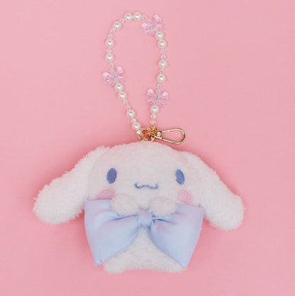 Maison de FLEUR × Sanrio characters | Cinnamoroll Mascot Holder Bag Charm Keychain with Pearl Chain 10 x 12cm (Limited