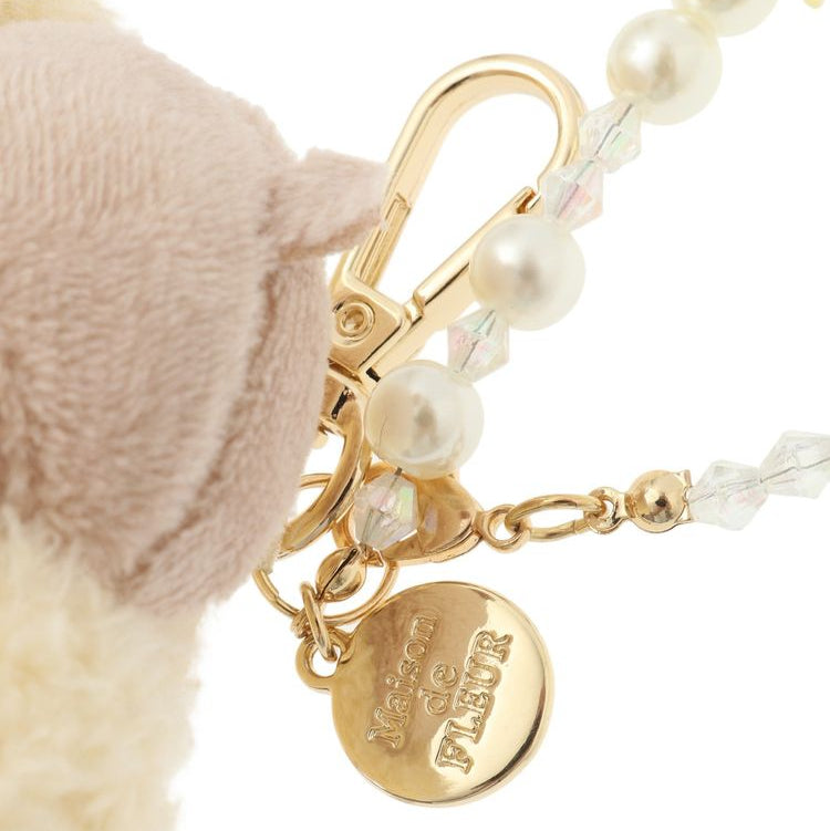 Maison de FLEUR × Sanrio characters | Pompompurin / Pom Pom Purin Mascot Holder Bag Charm Keychain with Pearl Chain 10