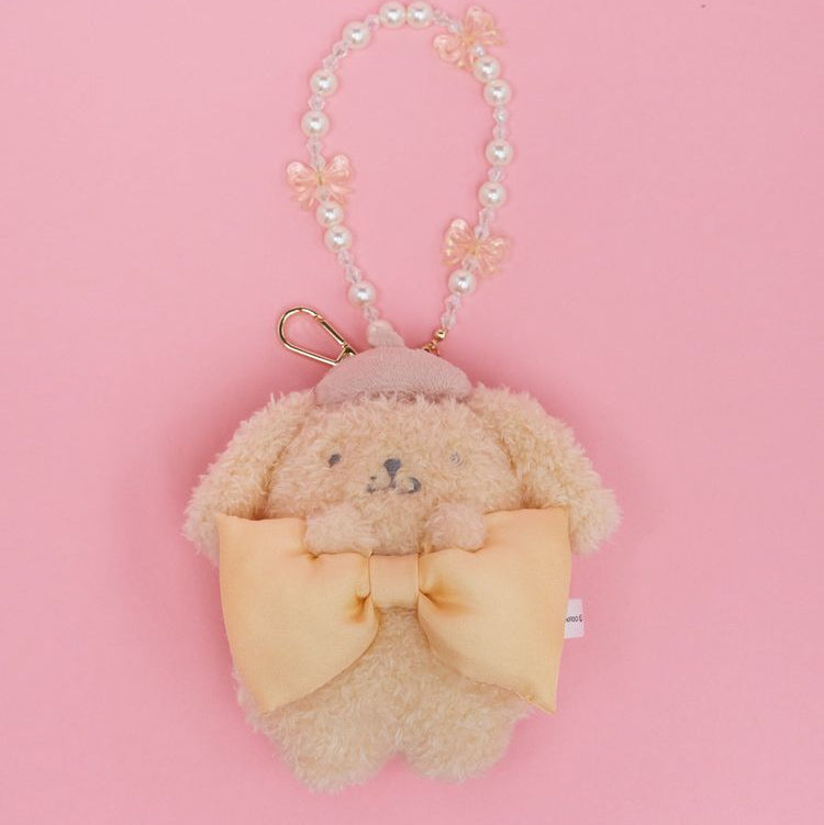 Maison de FLEUR × Sanrio characters | Pompompurin / Pom Pom Purin Mascot Holder Bag Charm Keychain with Pearl Chain 10