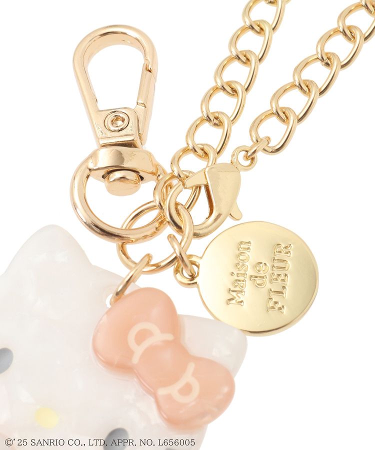 Maison de FLEUR × Sanrio characters | My Melody Mascot Holder Bag Charm Keychain with Pearl Chain 10 x 12cm (Limited