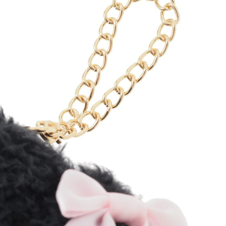 Maison de FLEUR × MY MELODY | Black Mascot Holder Bag Charm Plush Keychain 120x90mm