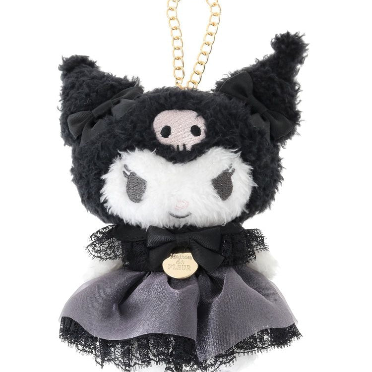 Maison de FLEUR × Kuromi | Black Mascot Holder Bag Charm Plush Keychain 120x90mm