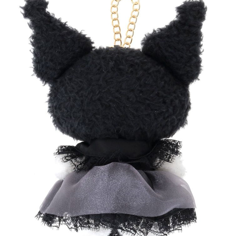 Maison de FLEUR × Kuromi | Black Mascot Holder Bag Charm Plush Keychain 120x90mm