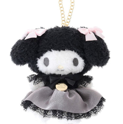 Maison de FLEUR × MY MELODY | Black Mascot Holder Bag Charm Plush Keychain 120x90mm
