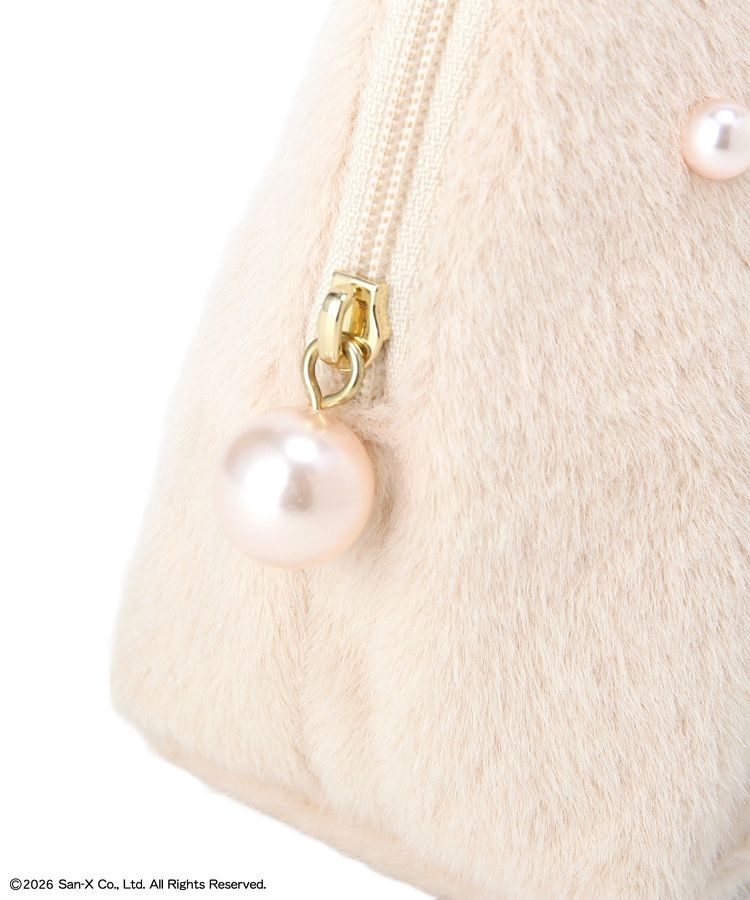 Maison de FLEUR  x Rilakkuma |  Fur Round Pouch 70X120X180mm