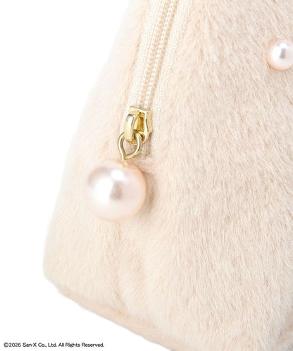 Maison de FLEUR  x Rilakkuma |  Fur Round Pouch 70X120X180mm
