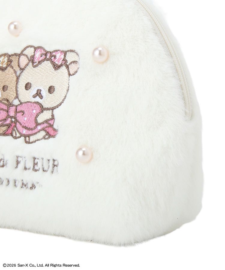 Maison de FLEUR  x Rilakkuma |  Fur Round Pouch 70X120X180mm