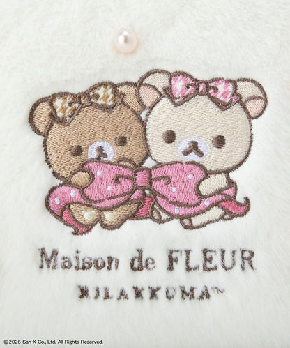 Maison de FLEUR  x Rilakkuma |  Fur Round Pouch 70X120X180mm