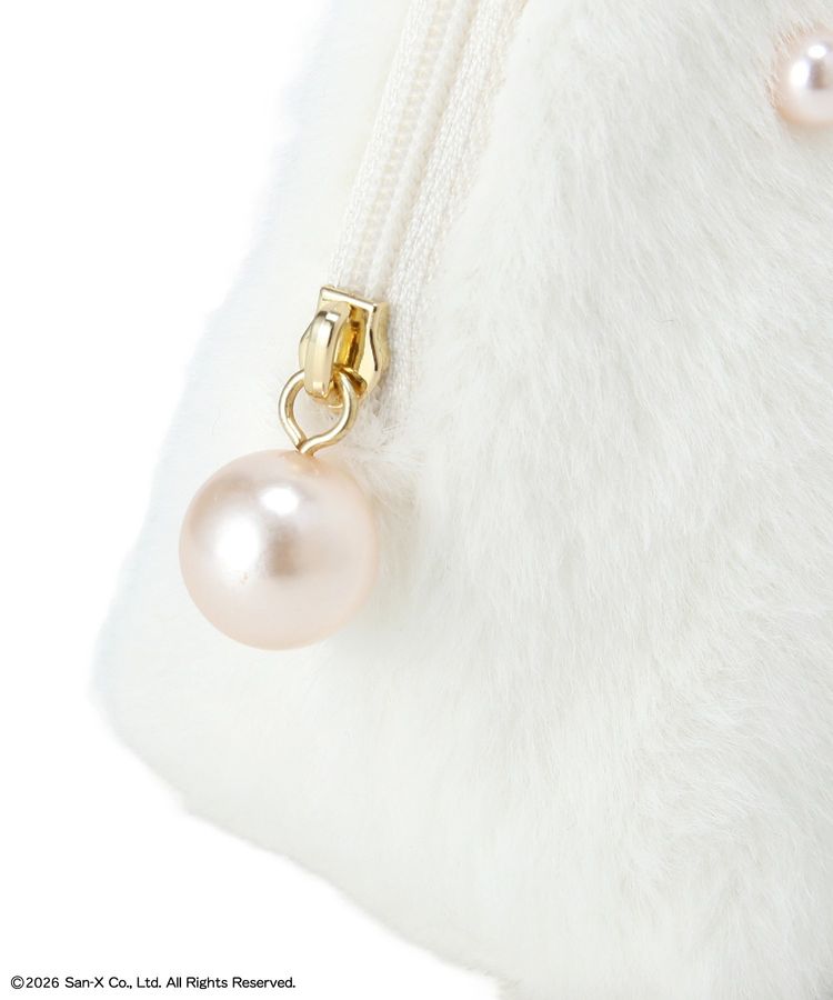 Maison de FLEUR  x Rilakkuma |  Fur Round Pouch 70X120X180mm