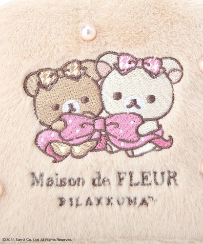 Maison de FLEUR  x Rilakkuma |  Fur Round Pouch 70X120X180mm
