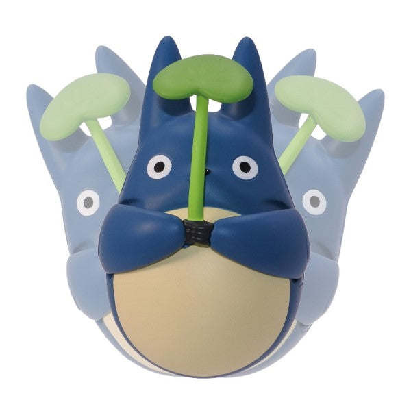 Studio Ghibli | Round Bottomed Figurine Middle Totoro with Leaf! Dondoko Blue Totoro H58 mm (My Neighbor Totoro)