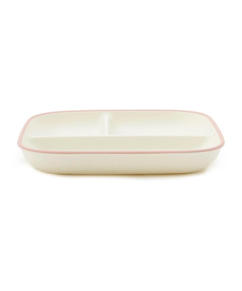 MIFFY | Dick Bruna Miffy Tulip Divided Plate 214×214×30mm(Strawberry＆Tulip) - microwave and dishwasher safe