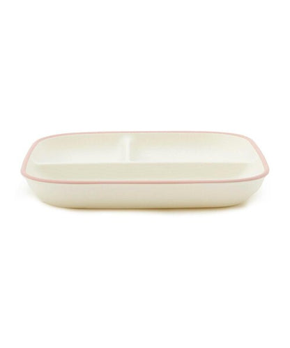 MIFFY | Dick Bruna Miffy Tulip Divided Plate 214×214×30mm(Strawberry＆Tulip) - microwave and dishwasher safe