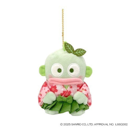 SANRIO | Hangyodon Mascot Holder Plush Keychain 105×115×90mm (Matcha Sakura Kimono)
