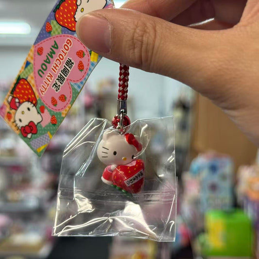 SANRIO | Hello Kitty Mascot Phone Charm Keychain (Strawberry)