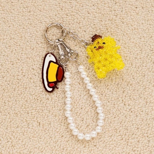 SANRIO x LOWRYS FARM | Pompompurin Bead Key Charm Keychain 50x45mm (Yellow)