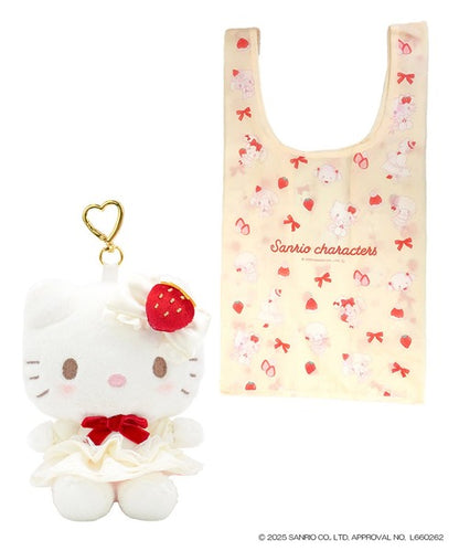 SANRIO | Hello Kitty Plush Keychain Eco Bag 145×115×80mm (Strawberry Shortcake)