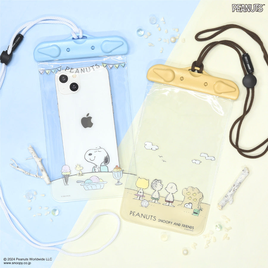 Peanuts | Snoopy Gourmandise Waterproof Pouch H216Mm×W121Mm×D12Mm 史努比 可斜挎手机/电子产品/小物品 防水袋/保护套