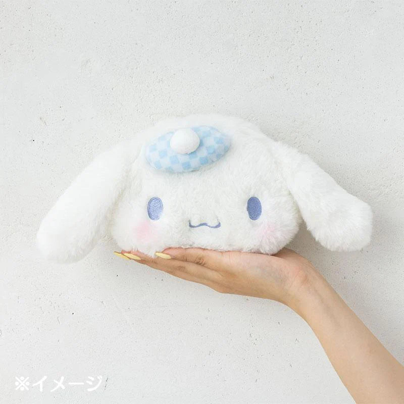 SANRIO | Cinnamoroll Fluffy Face-Shaped Pouch 21.4 x 14.0 x 7.1cm (Nagomi Pastel)