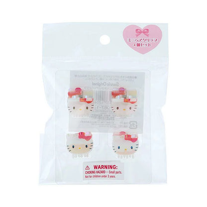 Sanrio | Mini Hair Clip (Set Of 4 Pieces) 日本三丽鸥 大脸极光炫彩发抓/4个入 凯蒂猫Hello Kitty