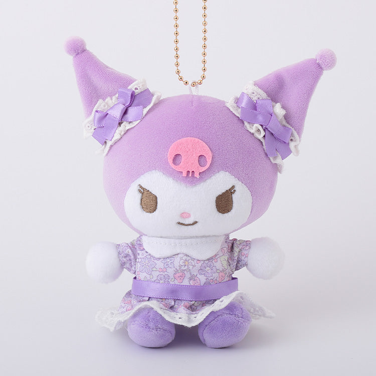 SANRIO | Kuromi Mascot Holder Plush Keychain Bag Charm Approx. 10cm (Textile Flower)