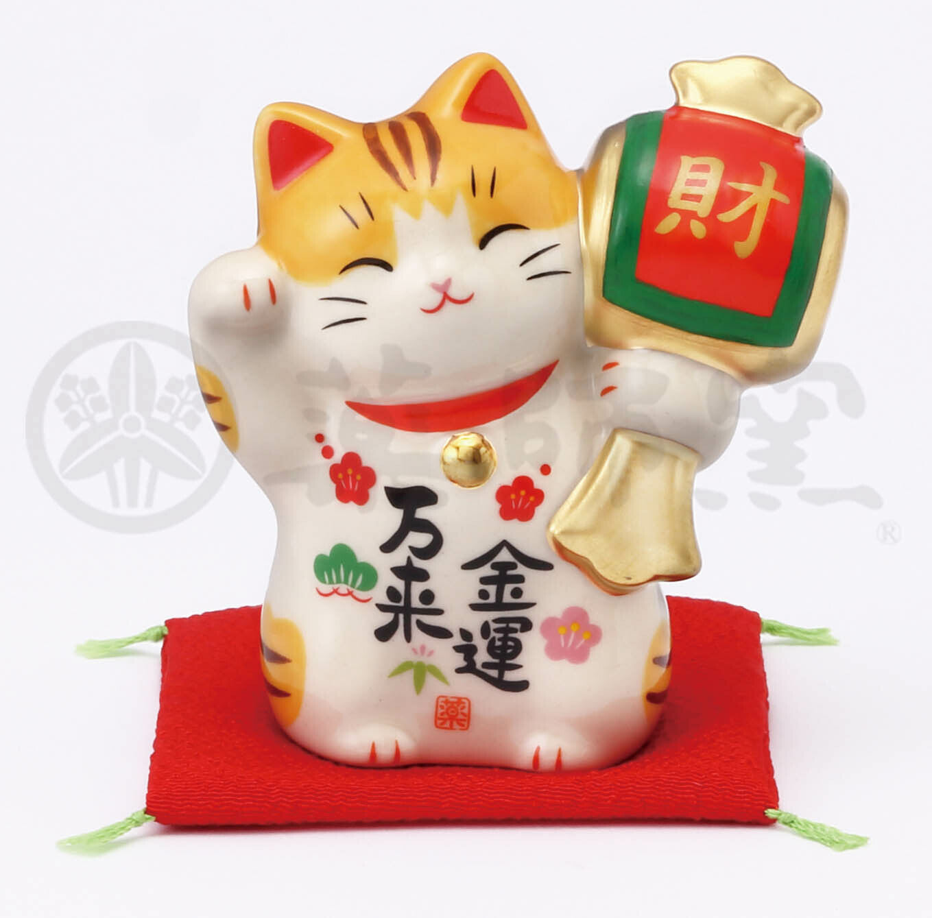 Yakushigama | Maneki-Neko Lucky Cat 8.5Cm 药师窑 招财猫陶瓷摆件 2 - 7864