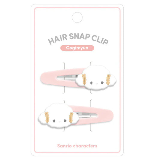 Sanrio | Face-Shaped Hair Snap Clip Set Of 2 Cogimyun (Smile)